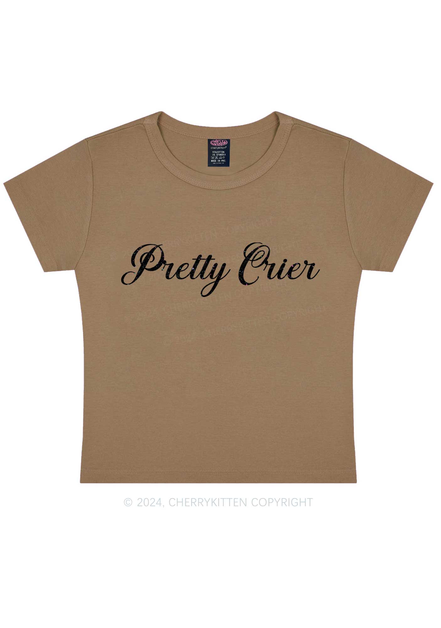 Pretty Crier Y2K Baby Tee Cherrykitten