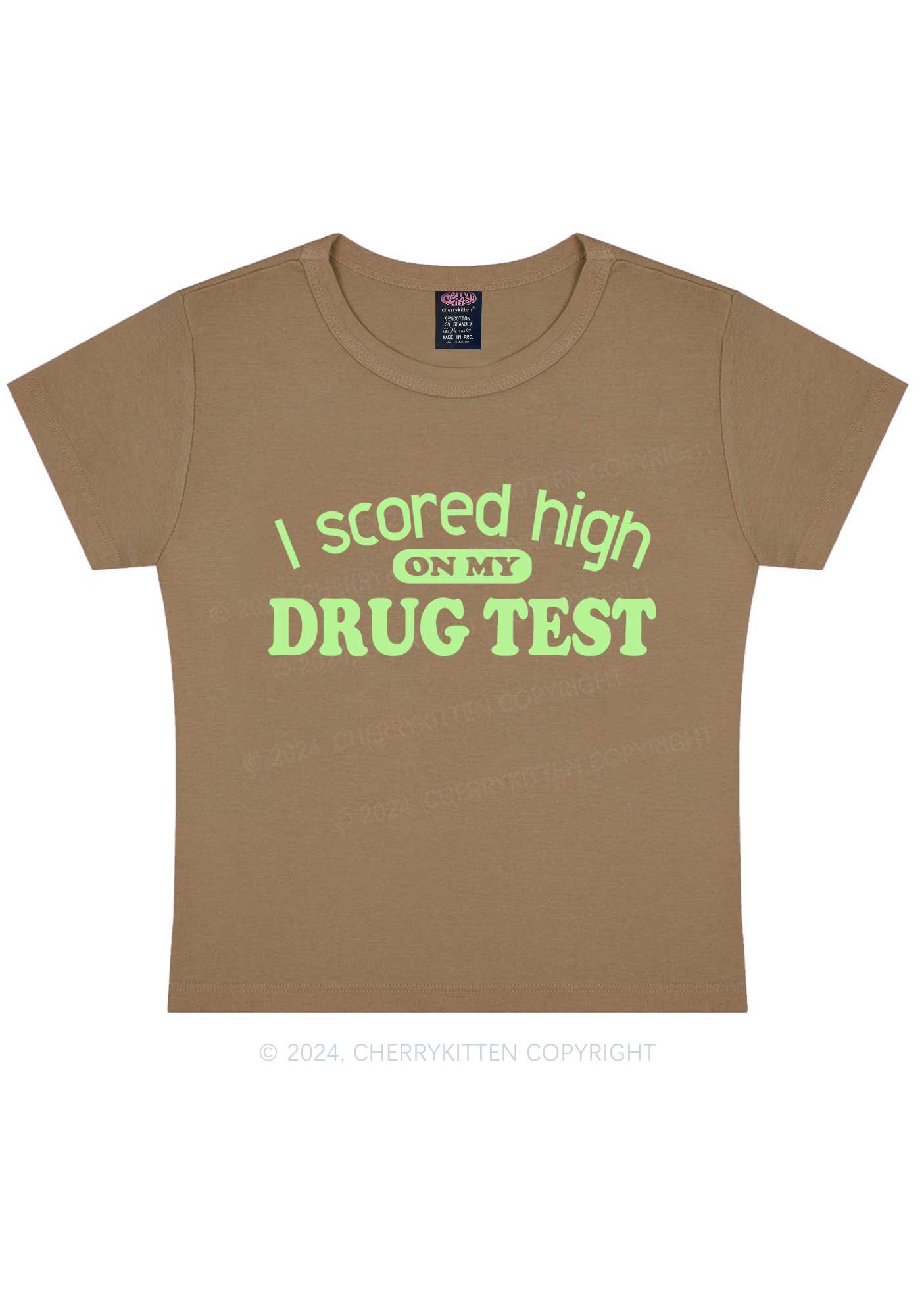 Scored High On Drxg Test Y2K Baby Tee Cherrykitten