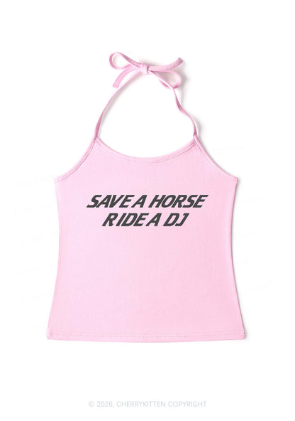 Ride A DJ Y2K Halter Neck Cami Cherrykitten