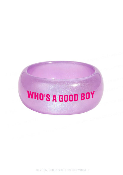 Whos A Good Boy Y2K Cuff Bangle Cherrykitten
