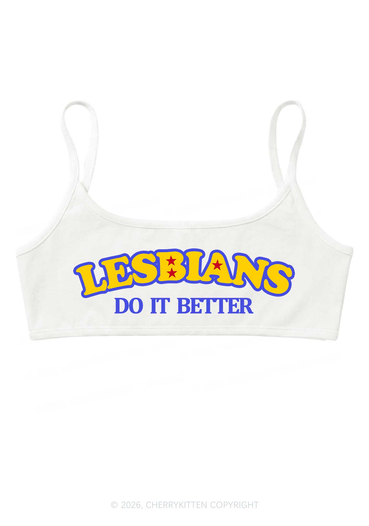 Lesbians Do It Better Pride Y2K Super Crop Cami Cherrykitten