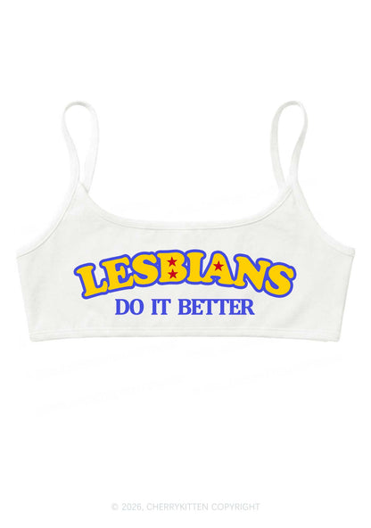 Lesbians Do It Better Pride Y2K Super Crop Cami Cherrykitten
