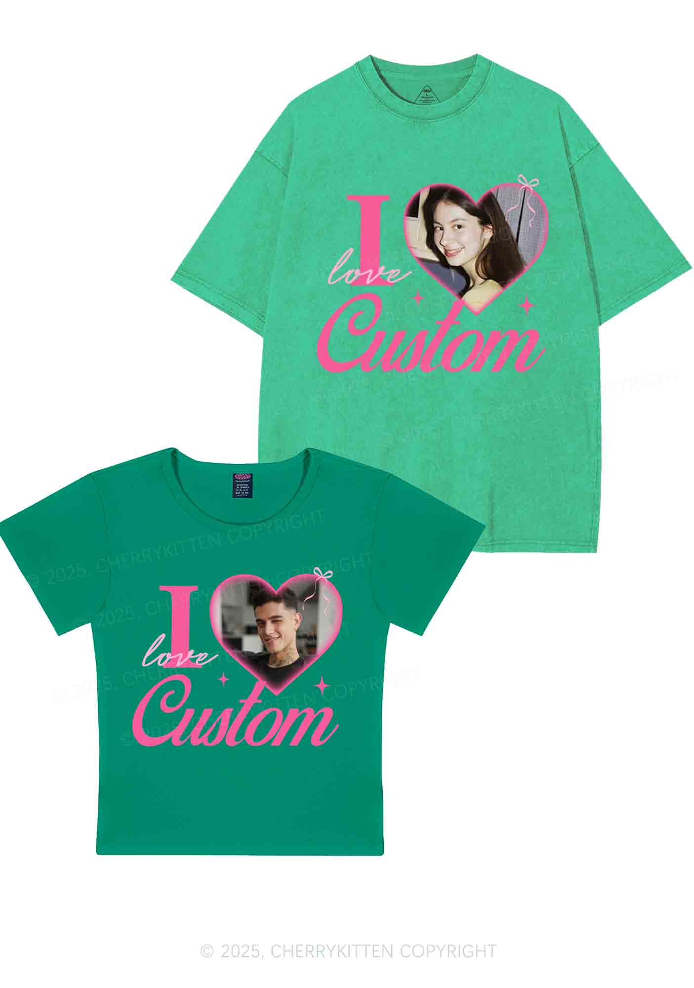 I Love Custom Y2K Valentine's Day Couple Shirt Cherrykitten