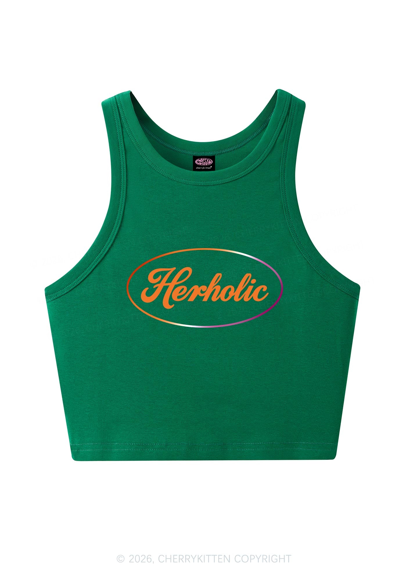 Herholic Lesbian Pride Y2K Crop Tank Top Cherrykitten