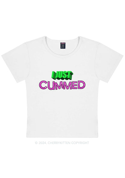 Curvy I Just Cummed Y2K Baby Tee Cherrykitten