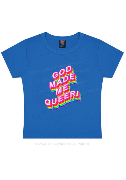 God Made Me Queer Y2K Baby Tee Cherrykitten
