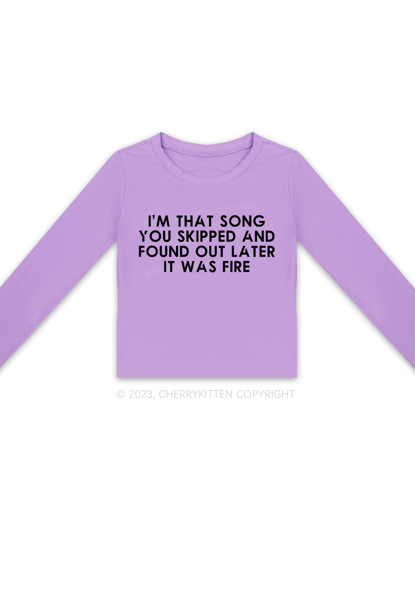 I'm That Song You Skipped Long Sleeve Crop Top Cherrykitten