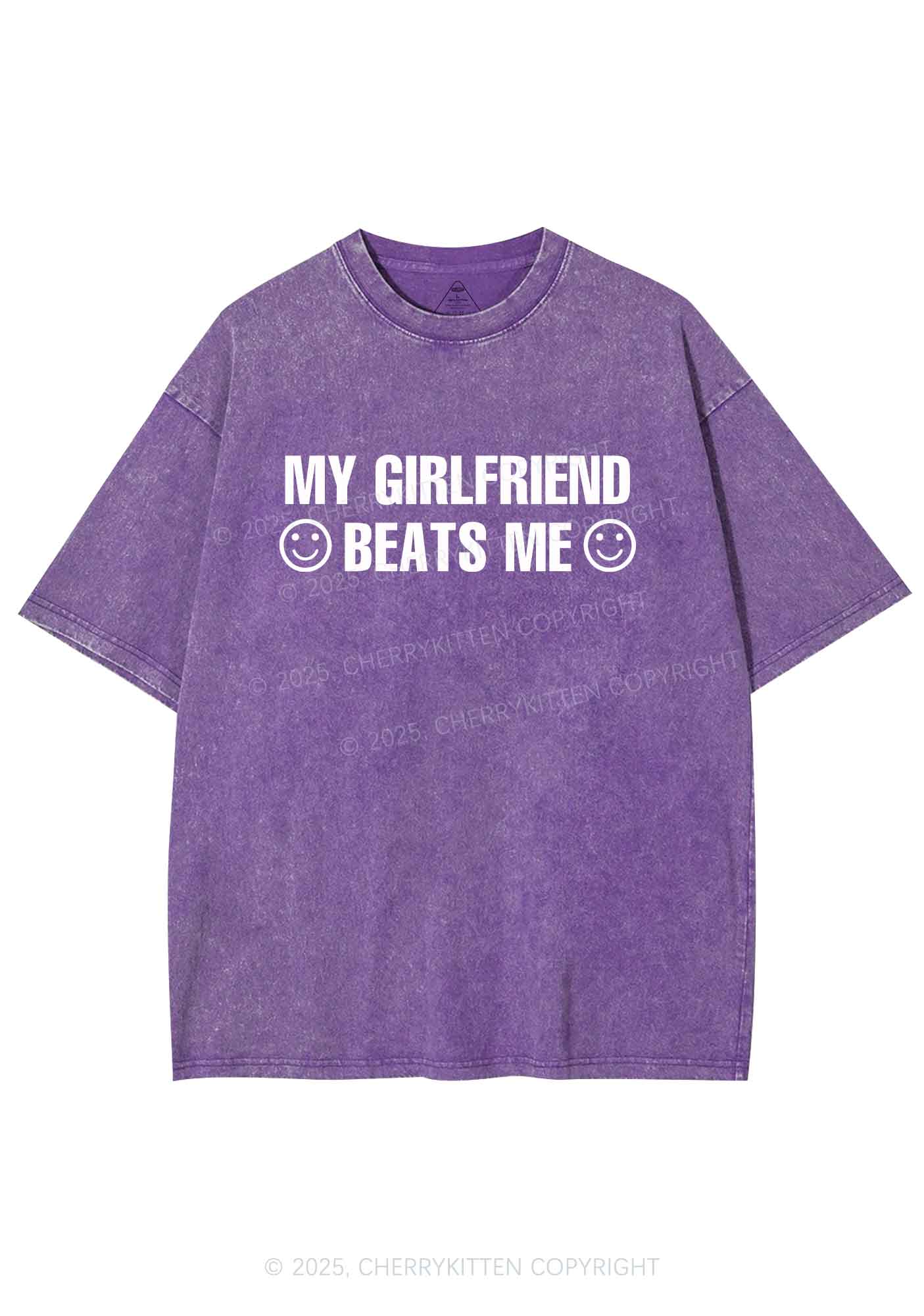 My Girlfriend Beats Me Y2K Shirts Washed Tee Cherrykitten