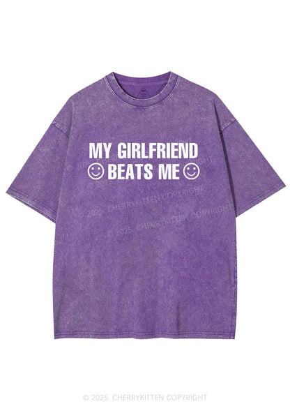 My Girlfriend Beats Me Y2K Shirts Washed Tee Cherrykitten