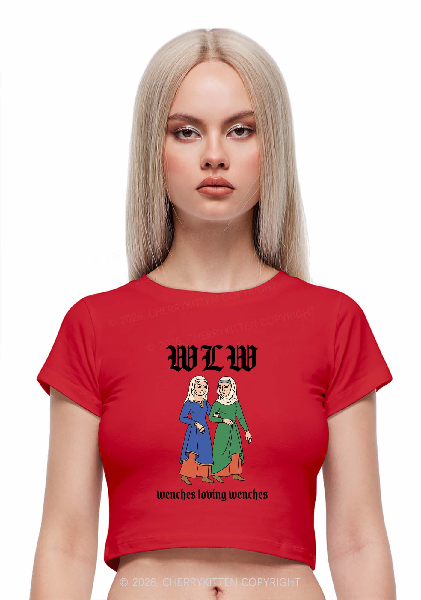 Wenches Loving Wenches Pride Y2K Baby Tee Cherrykitten