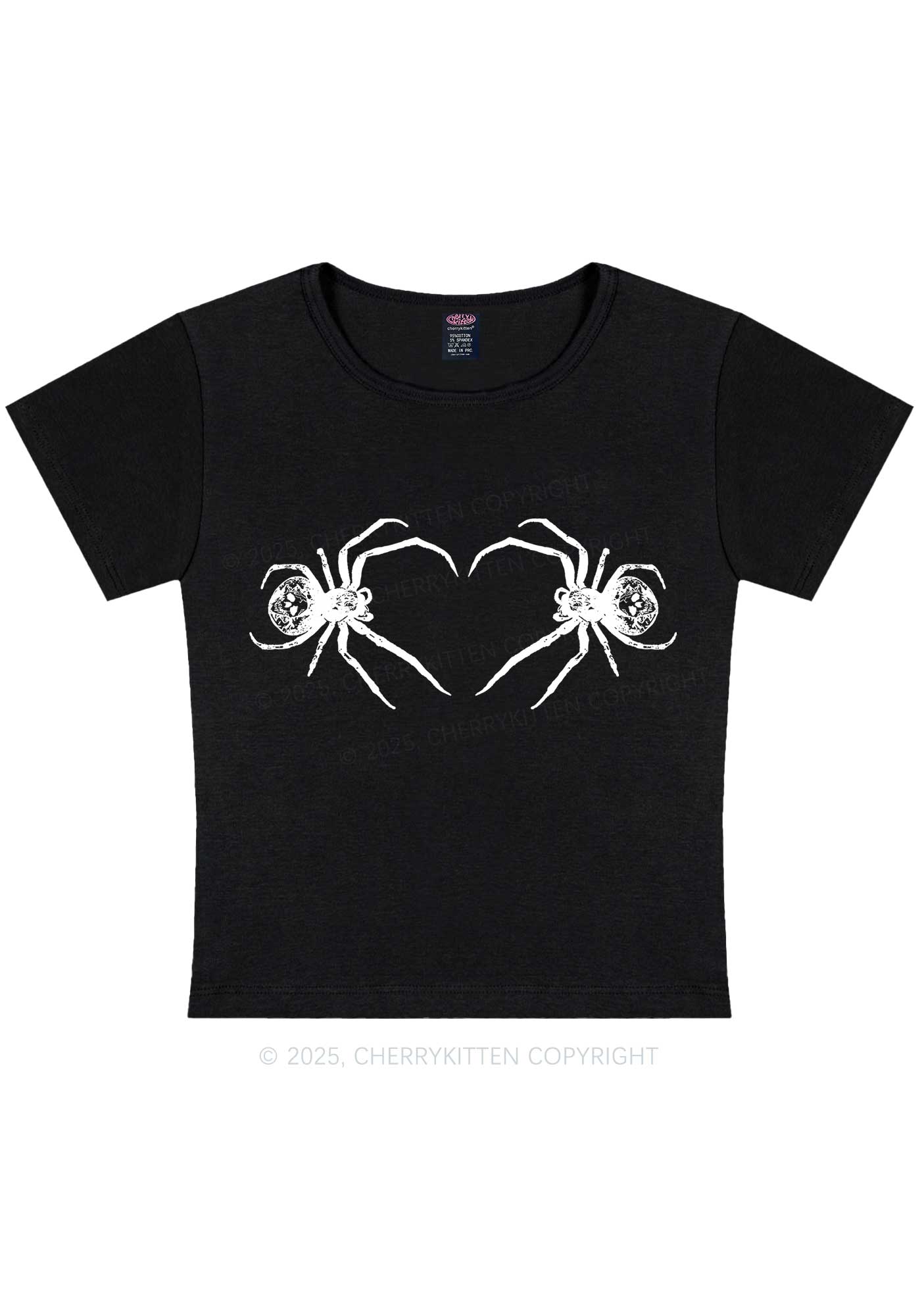 Skull Spider Y2K Baby Tee Cherrykitten