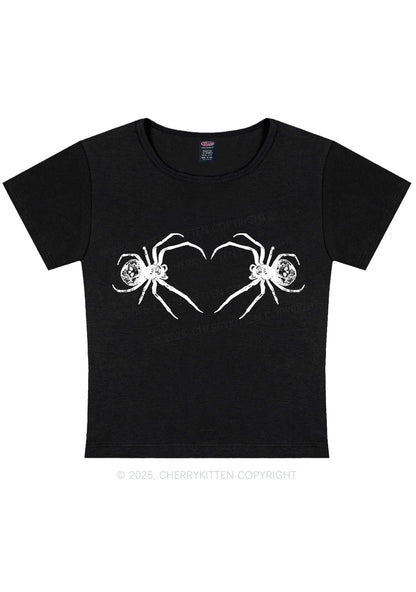 Skull Spider Y2K Baby Tee Cherrykitten
