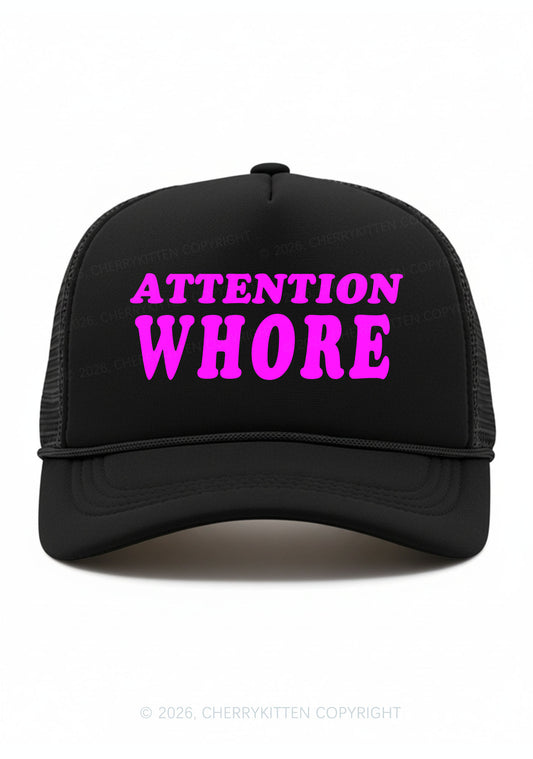 Attention Hore Y2K Trucker Hat Cherrykitten