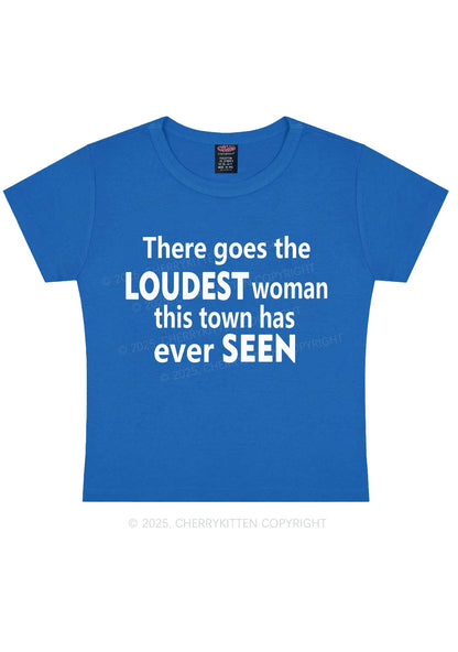 Loudest Woman This Town Y2K Baby Tee Cherrykitten