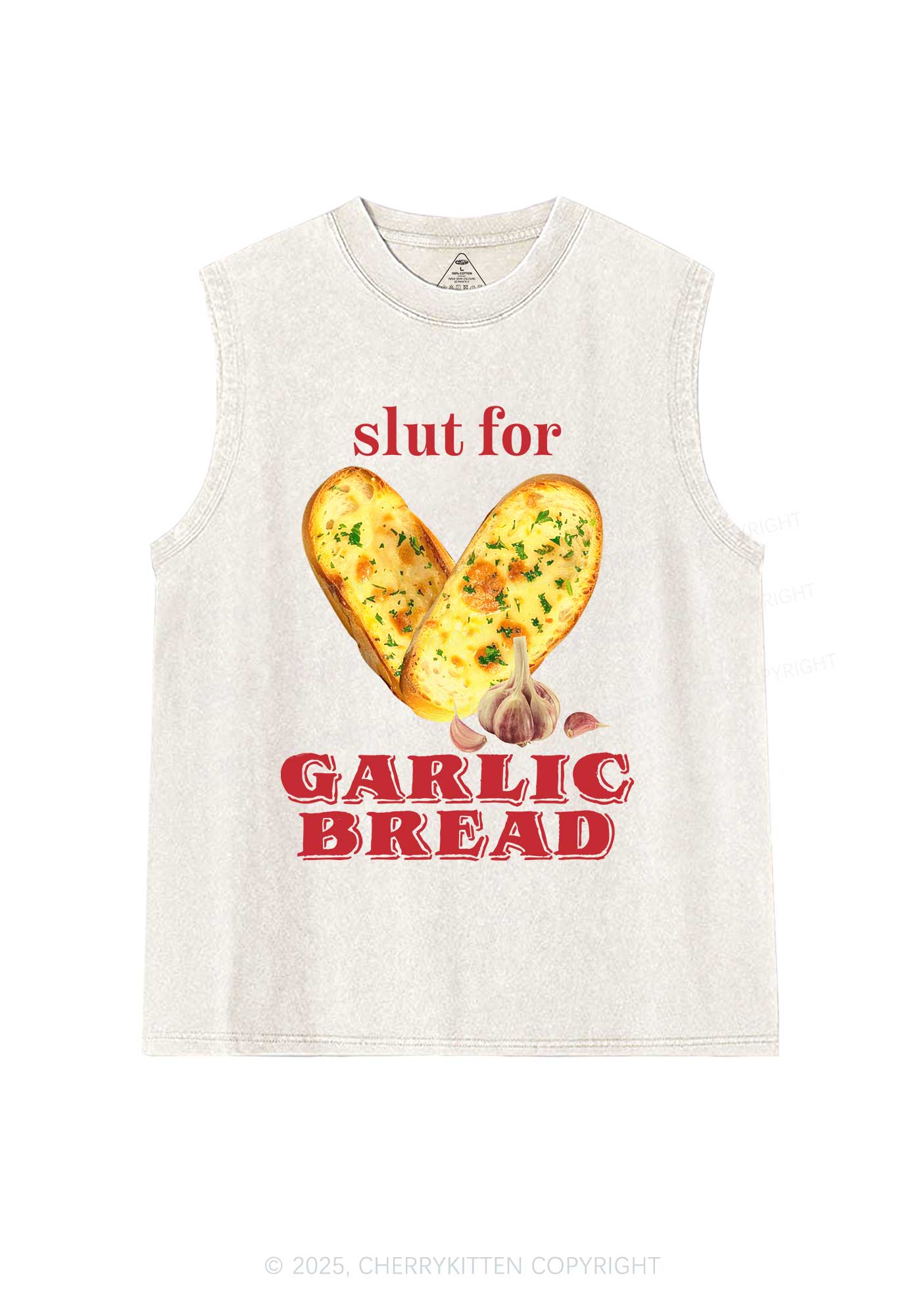 Slxt For Garlic Bread Y2K Washed Muscle Tank Cherrykitten