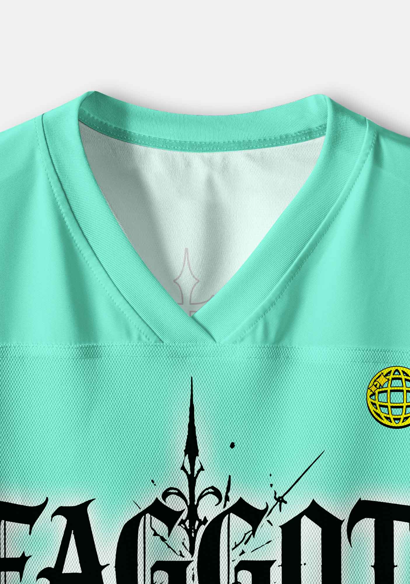Mint Green Gothic Faggot Pride Y2K Crop Sport Jersey Shirts Cherrykitten
