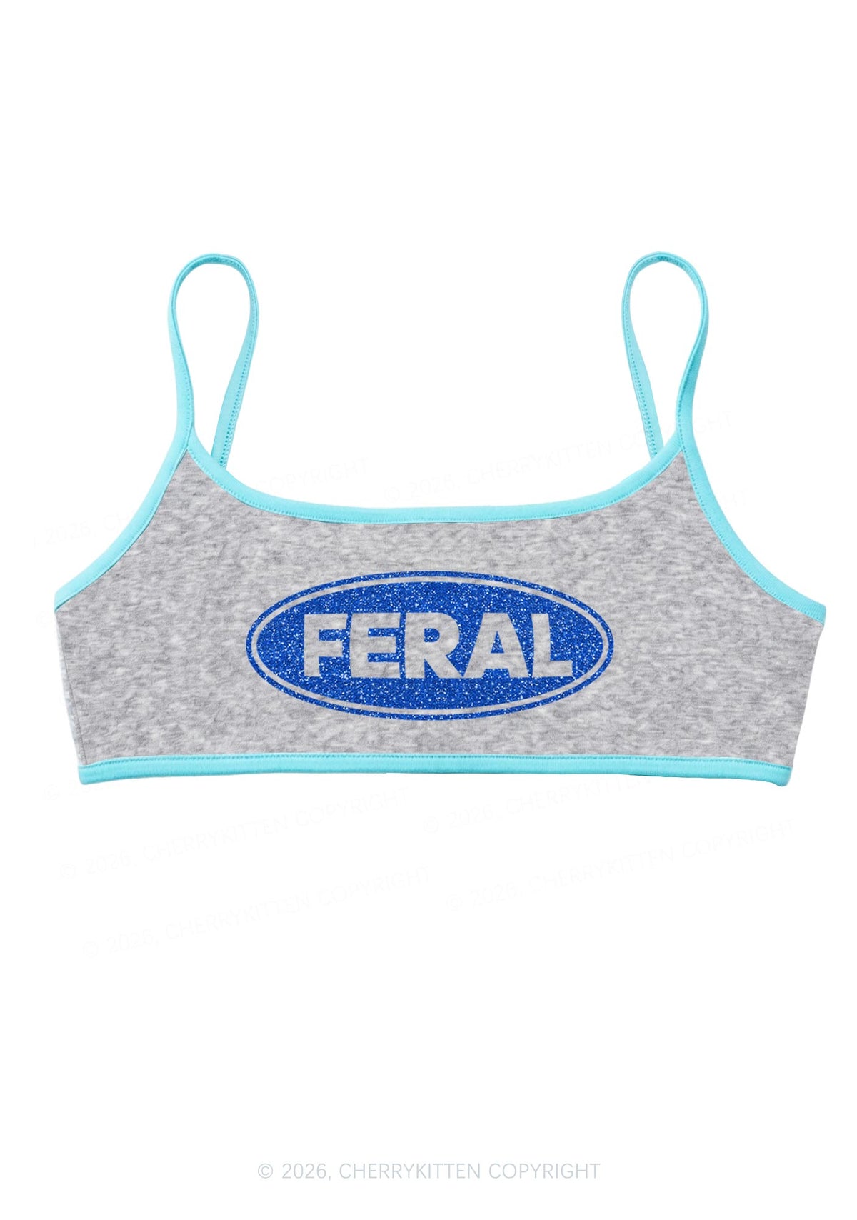 Glitter Feral Y2K Super Crop Cami Cherrykitten