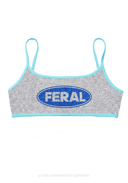 Glitter Feral Y2K Super Crop Cami Cherrykitten