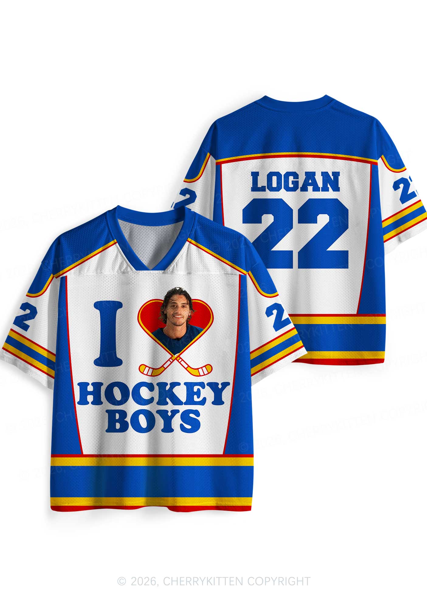 I Love Hockey Boy JL Y2K Sport Jersey Shirts Cherrykitten
