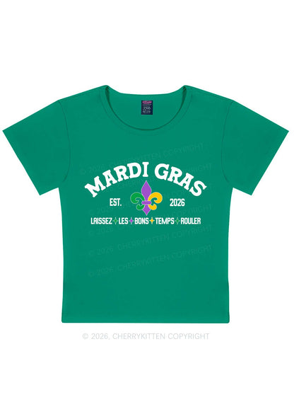 Mardi Gras Laissez Les Bons Temps Rouler Y2K Baby Tee Cherrykitten