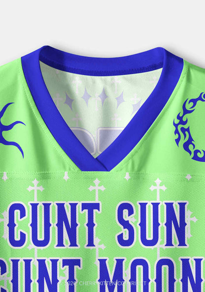Cxxt Sun Moon Rising Y2K Crop Sport Jersey Shirts Cherrykitten