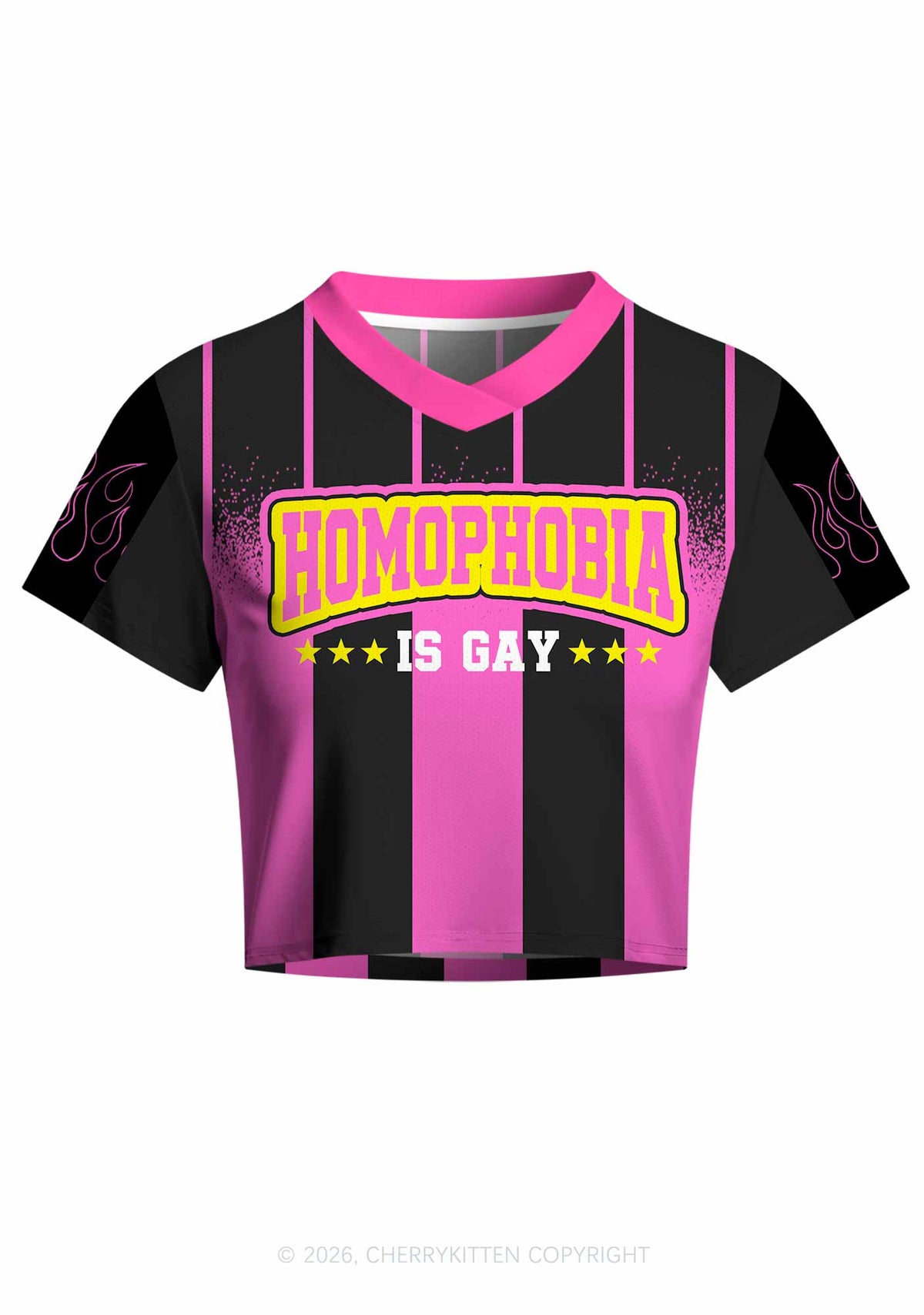 Homophobia Gay Pride Y2K Crop Football Jersey Shirts Cherrykitten
