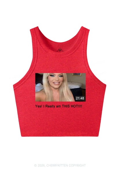I Am Really Hot Y2K Crop Tank Top Cherrykitten