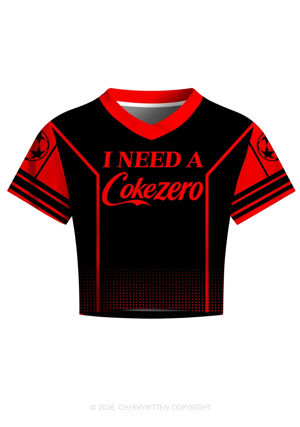 I Need A Zero Cola Y2K Crop Football Jersey Shirts Cherrykitten