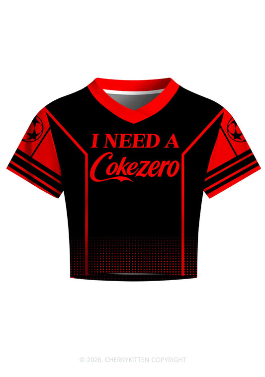 I Need A Zero Cola Y2K Crop Football Jersey Shirts Cherrykitten