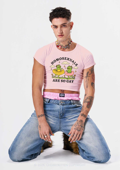 Homosexuals Are So Gay Pride Y2K Baby Tee Cherrykitten