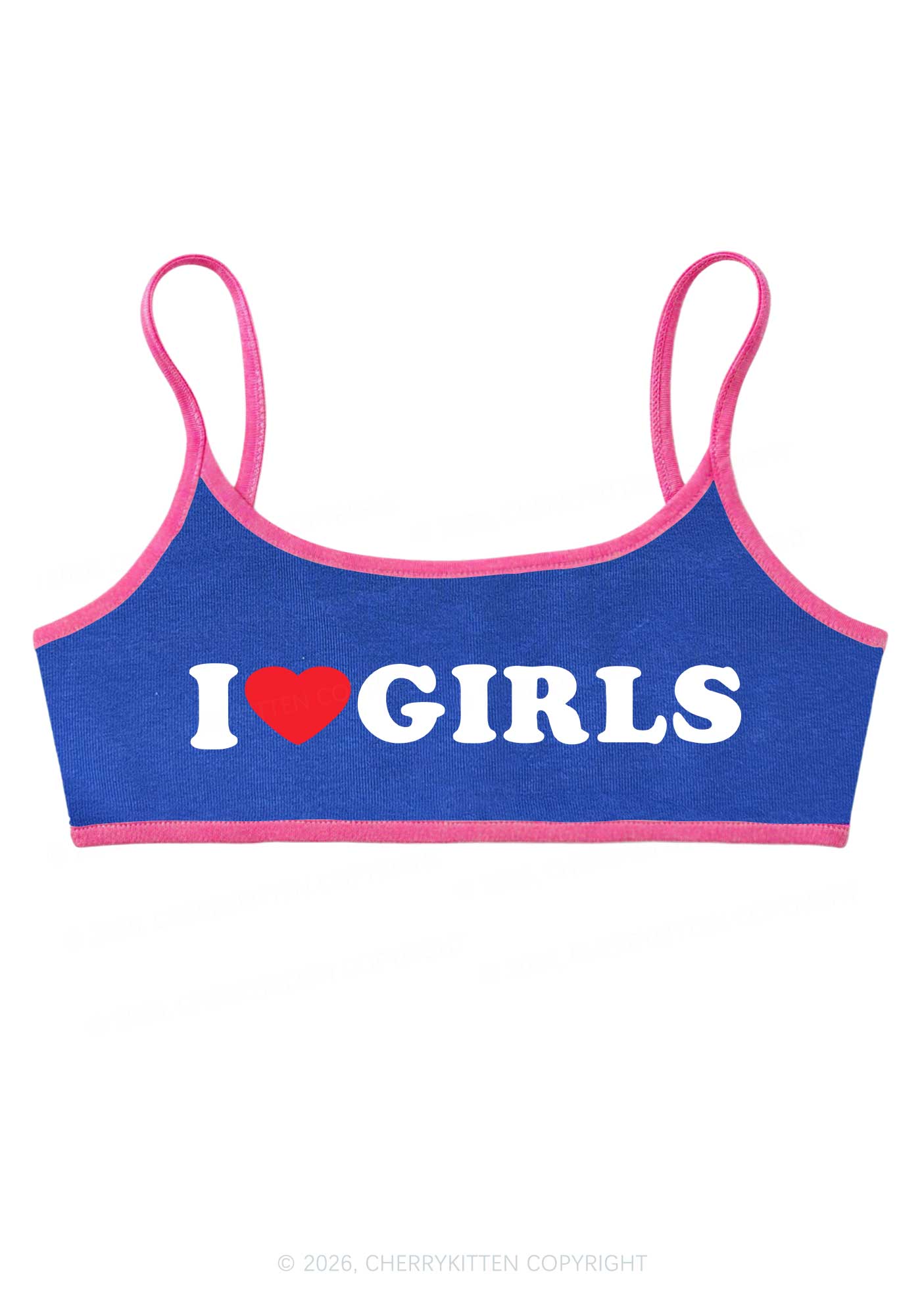 I Love Girls Pride Y2K Super Crop Cami Cherrykitten