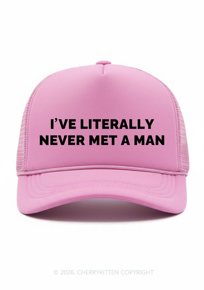 Never Met A Man Pride Y2K Trucker Hat Cherrykitten