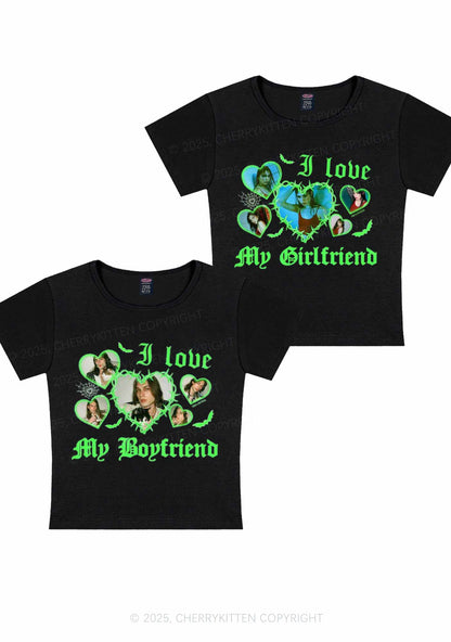 Custom Gothic GF BF Photos Y2K Valentine's Day Baby Tee Cherrykitten