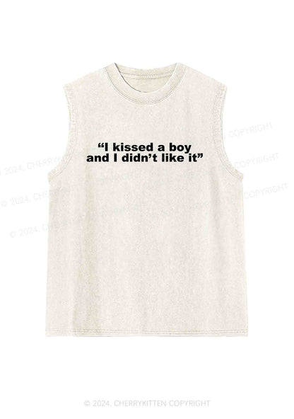 I Kissed A Boy And I Didn't Like It Y2K Washed Tank Cherrykitten