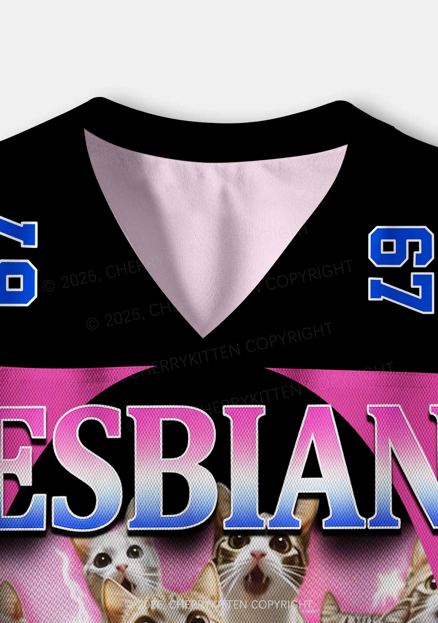 Lesbians Eat What Cat Pride Y2K Crop Sport Jersey Shirts Cherrykitten