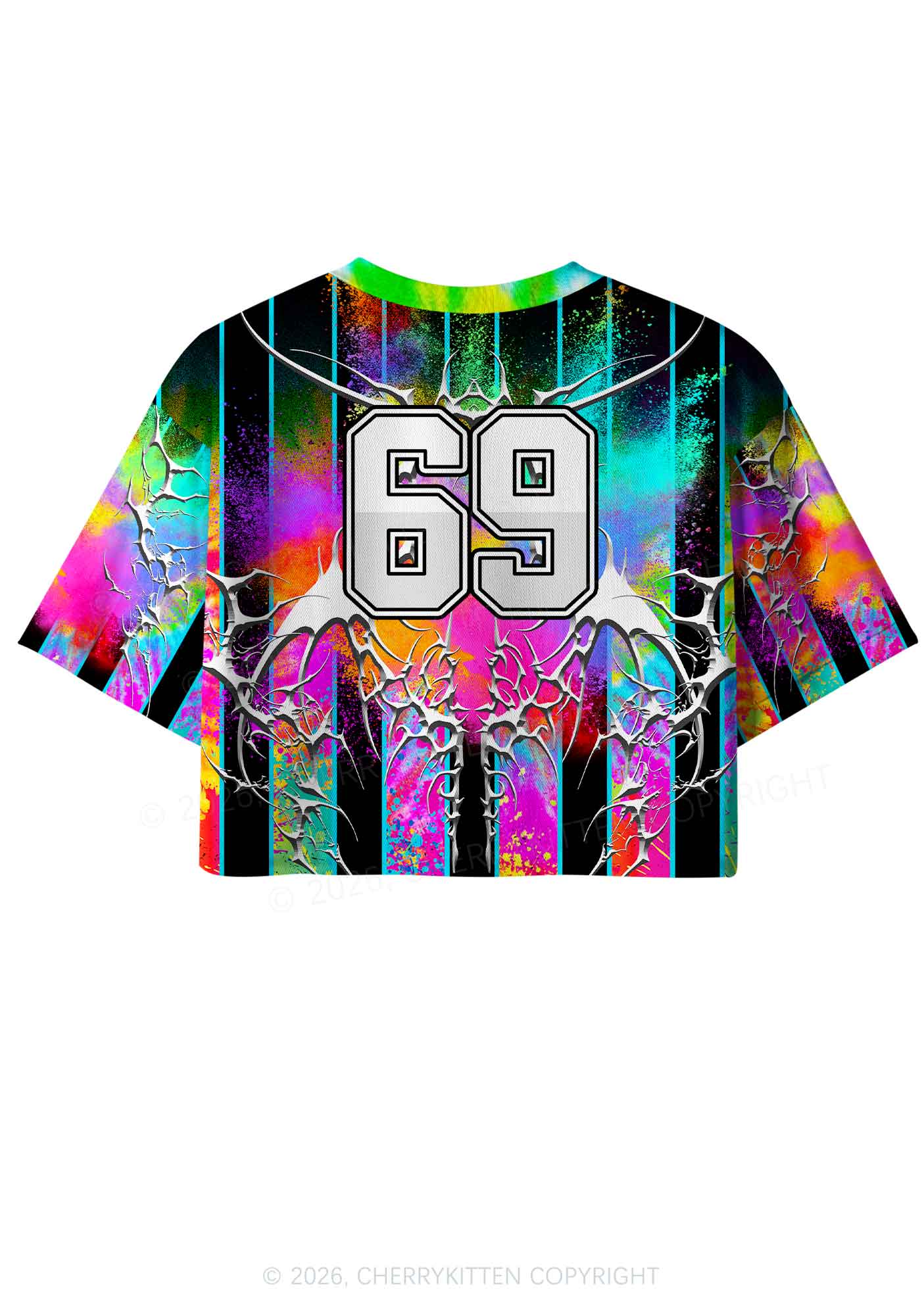 Techno Never Broke My Heart Y2K Crop Sport Jersey Shirts Cherrykitten