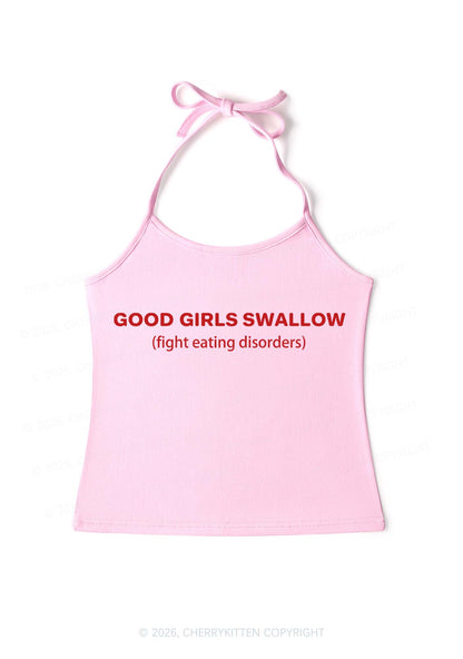 Good Girls Swallow Y2K Halter Neck Cami Cherrykitten