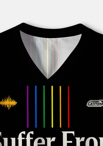 Black I Suffer From Gay Thoughts Pride Y2K Crop Sport Jersey Shirts Cherrykitten