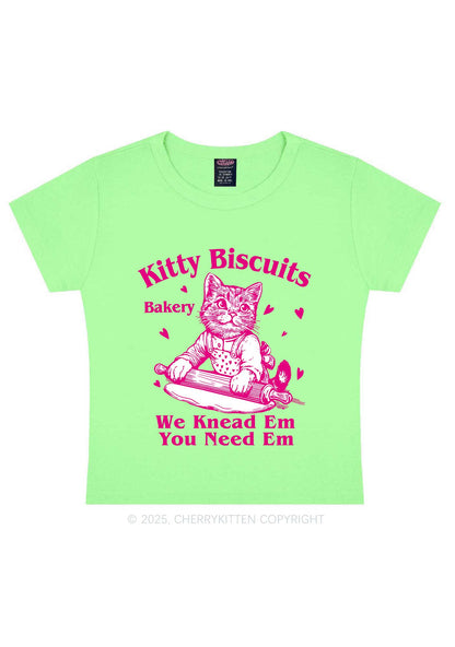 Kitten Biscuits Bakery Valentine's Day Y2K Baby Tee Cherrykitten