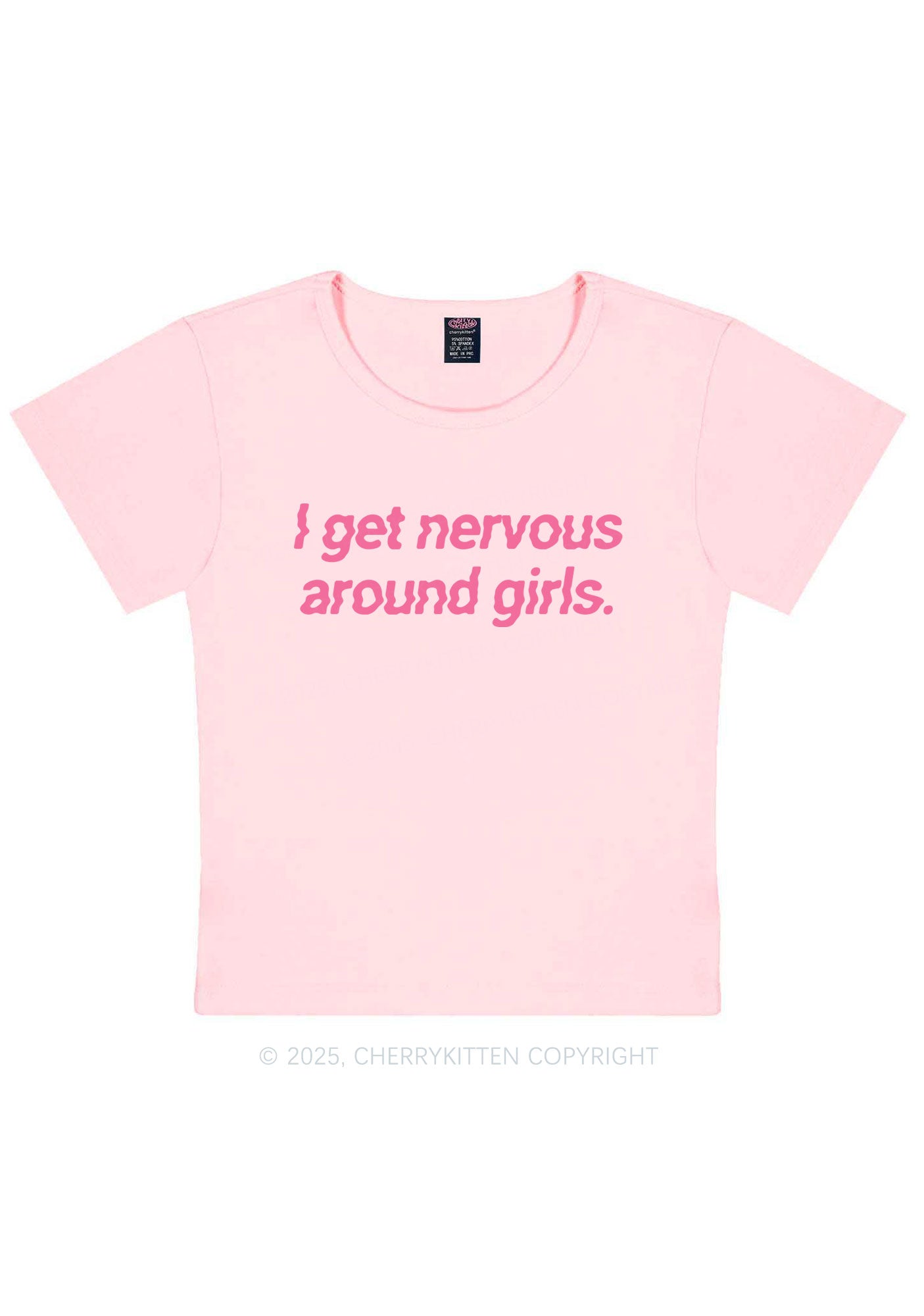 Get Nervous Around Girls Y2K Baby Tee Cherrykitten