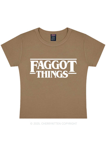 Faggot Things Pride Y2K Baby Tee Cherrykitten