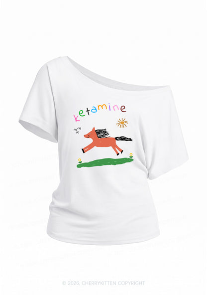 Orange Pony Y2K Off Shoulder Tee Cherrykitten