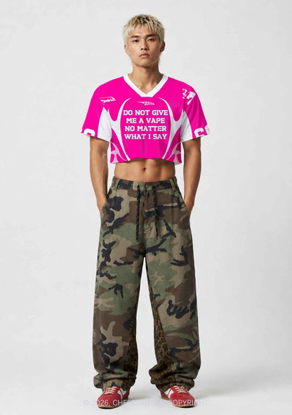 Do Not Give Me A Vape Y2K Crop Sport Jersey Shirts Cherrykitten