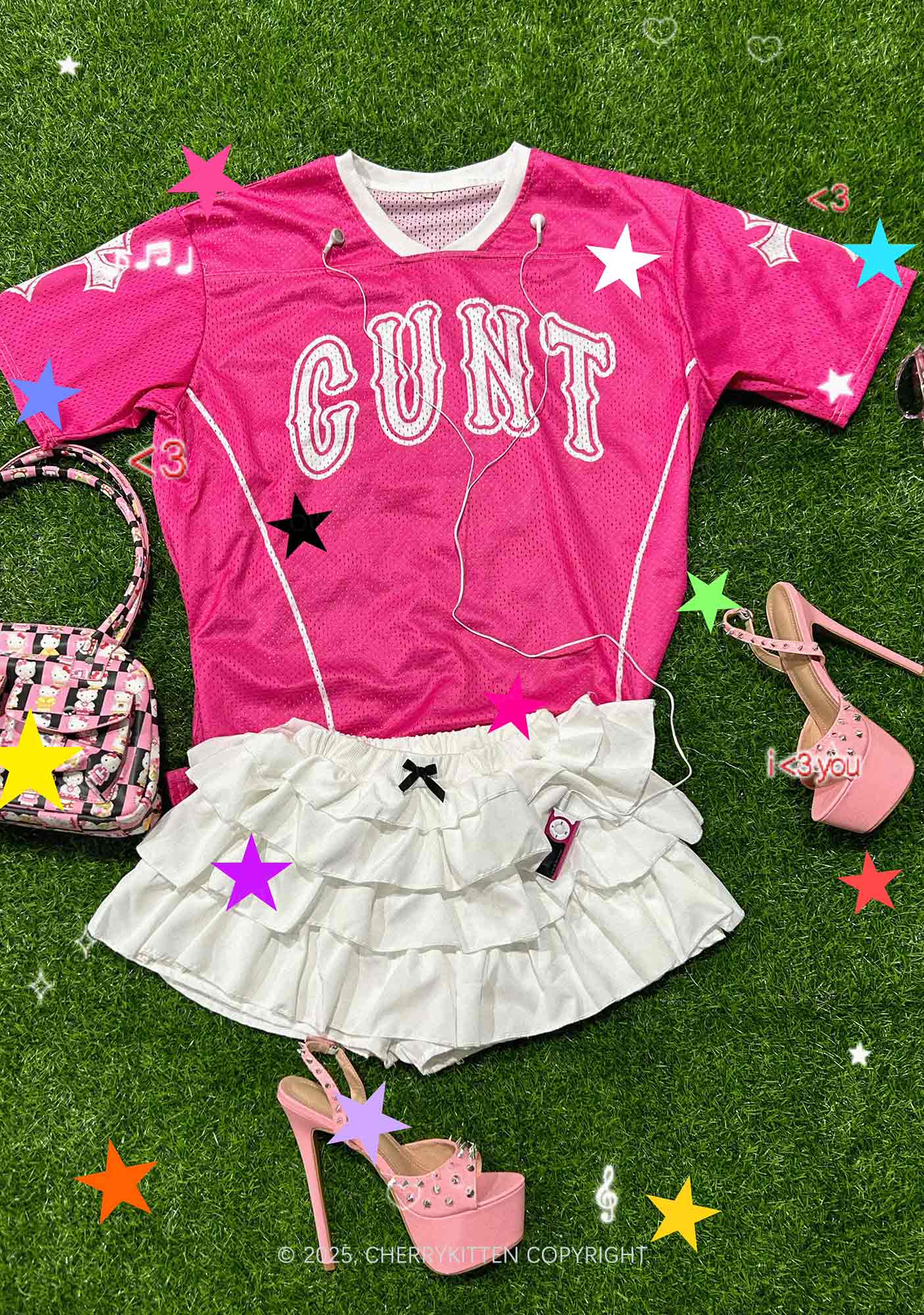 Custom Pink Cxxt Y2K Mesh Jersey Shirts Cherrykitten