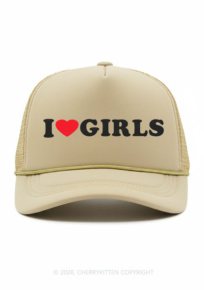 I Love Girls Pride Y2K Trucker Hat Cherrykitten