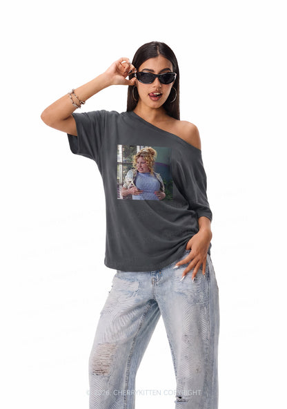 Huge Bxxb Blonde Y2K Off Shoulder Tee Cherrykitten