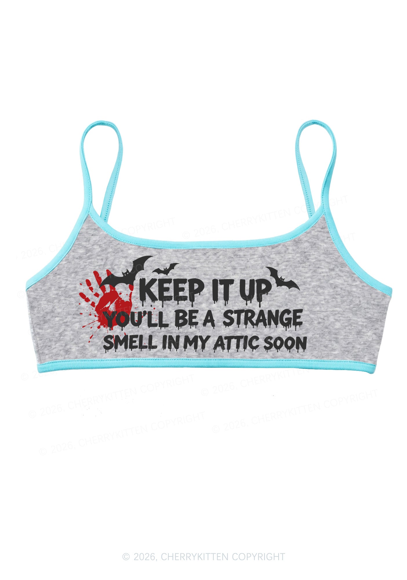 Halloween Strange Smell In My Attic Y2K Super Crop Cami Cherrykitten