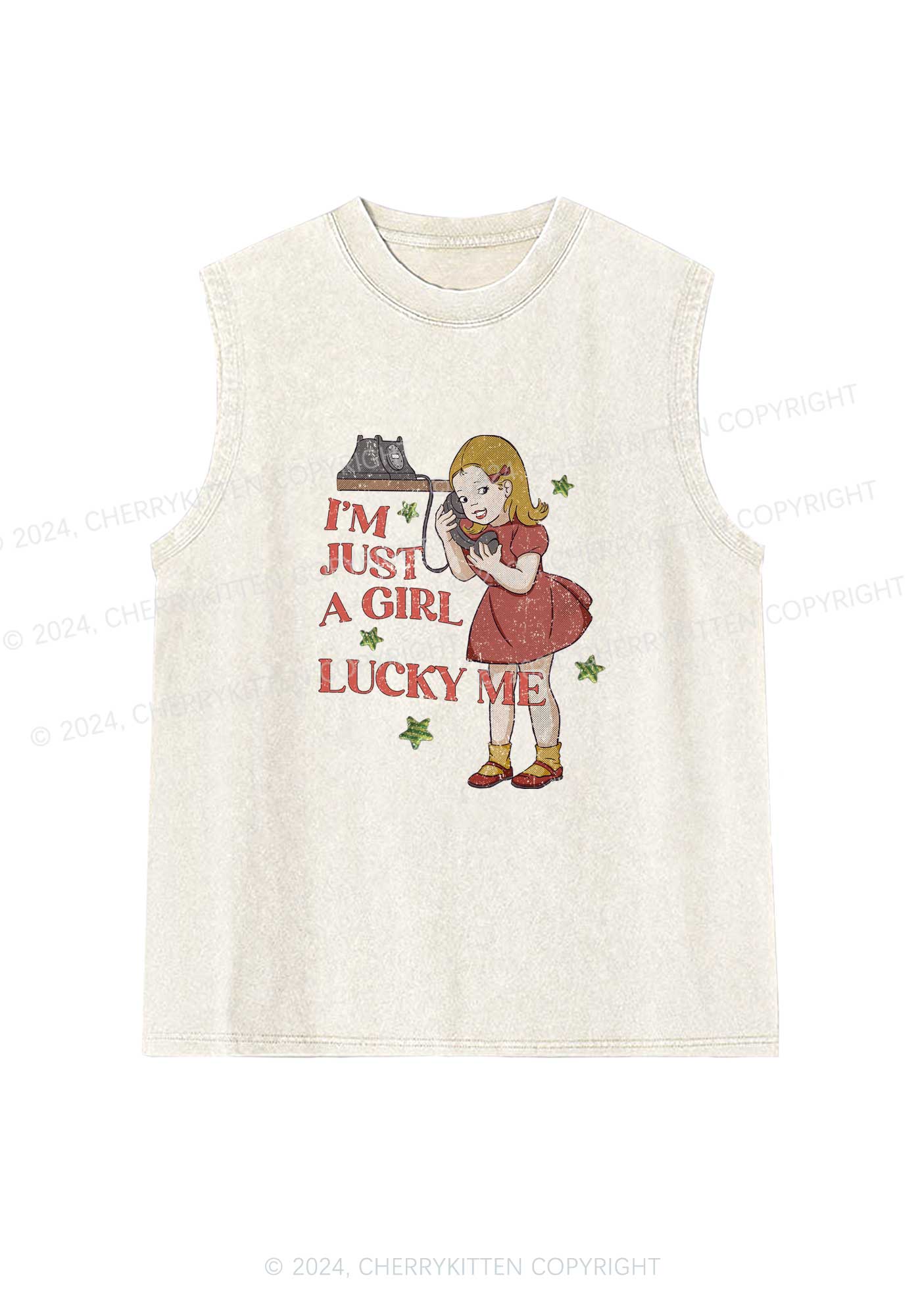 Lucky Me Y2K Washed Tank Cherrykitten