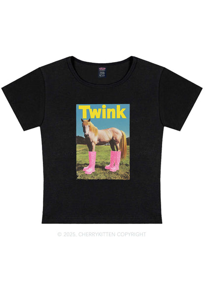 Twink Pony Pride Y2K Baby Tee Cherrykitten