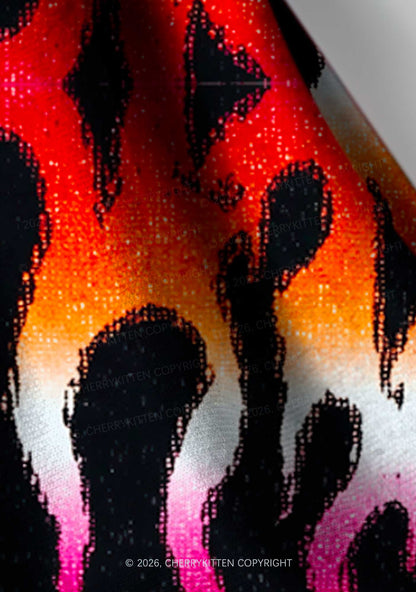 Lesbian Flame Pride Y2K Print Headband Cherrykitten